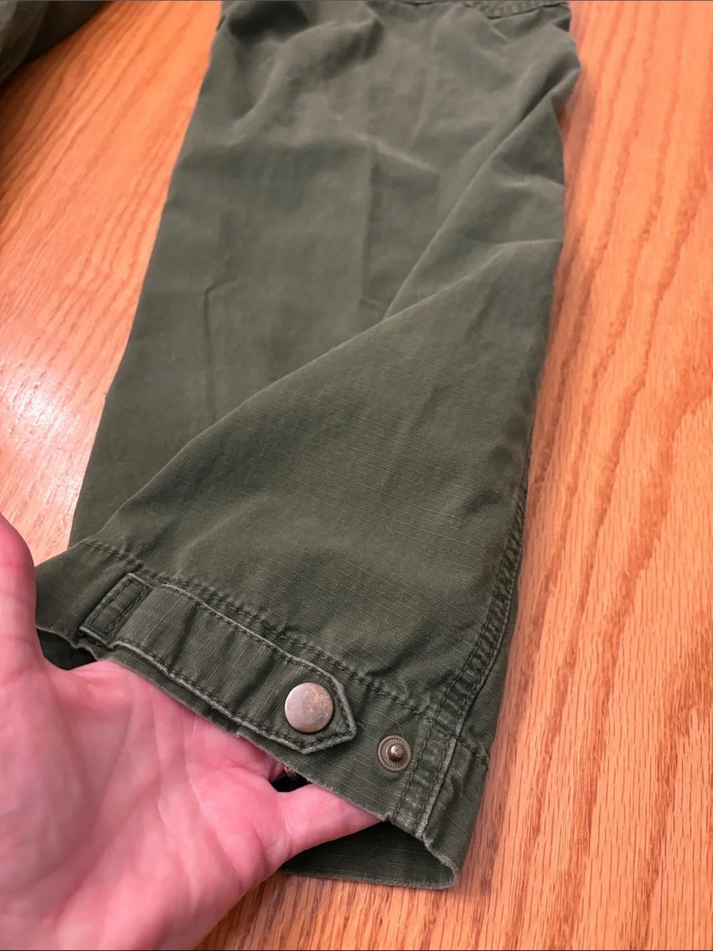 Eddie Bauer Ripstip Women’s Olive Green Boot Cut Cargo Pants